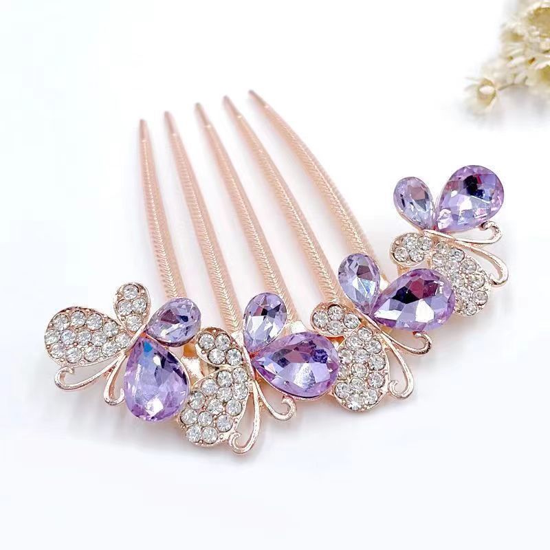 【A1017】Water Diamond Pan Hair Insert Comb