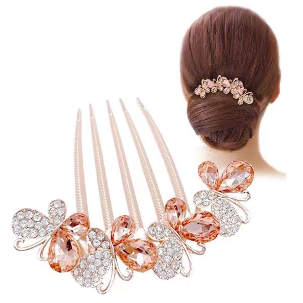 【A1017】Water Diamond Pan Hair Insert Comb