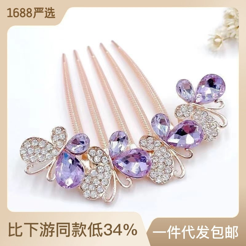 【A1017】Water Diamond Pan Hair Insert Comb